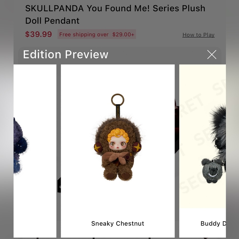Skullpanda You Found Me! Series Plush Doll Pendant-Sneaky Chestnut